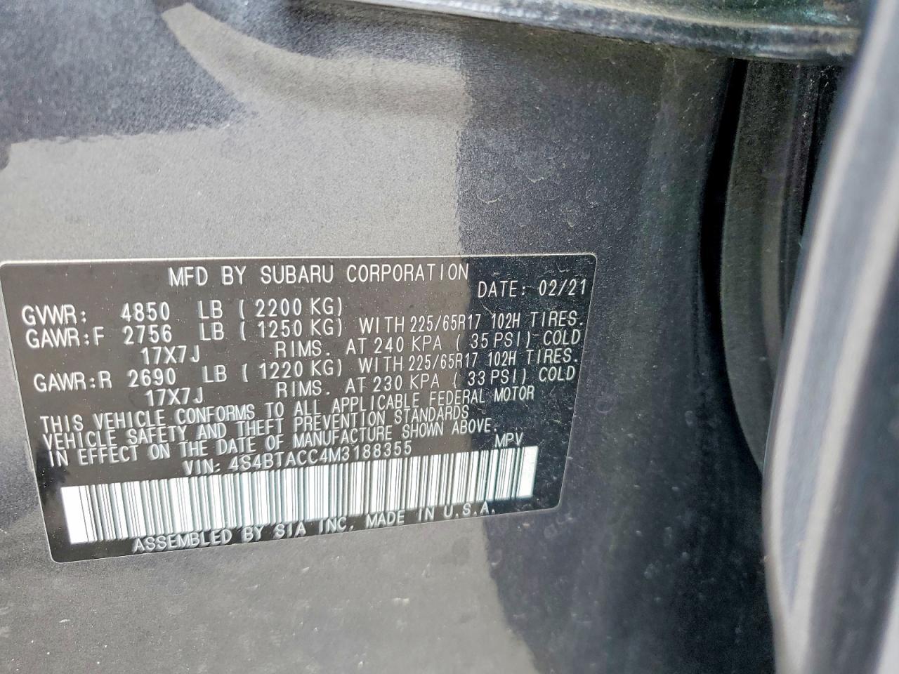 2021 SUBARU Outback