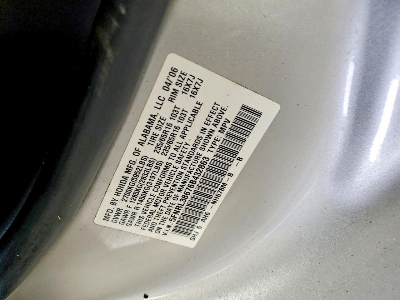 2006 HONDA ODYSSEY