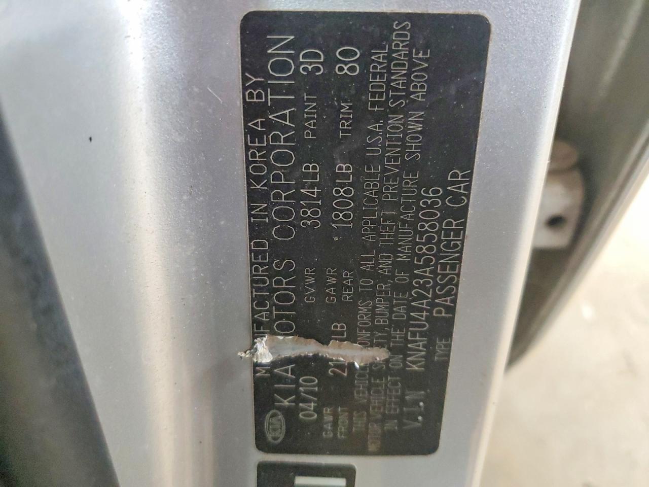 2010 KIA FORTE