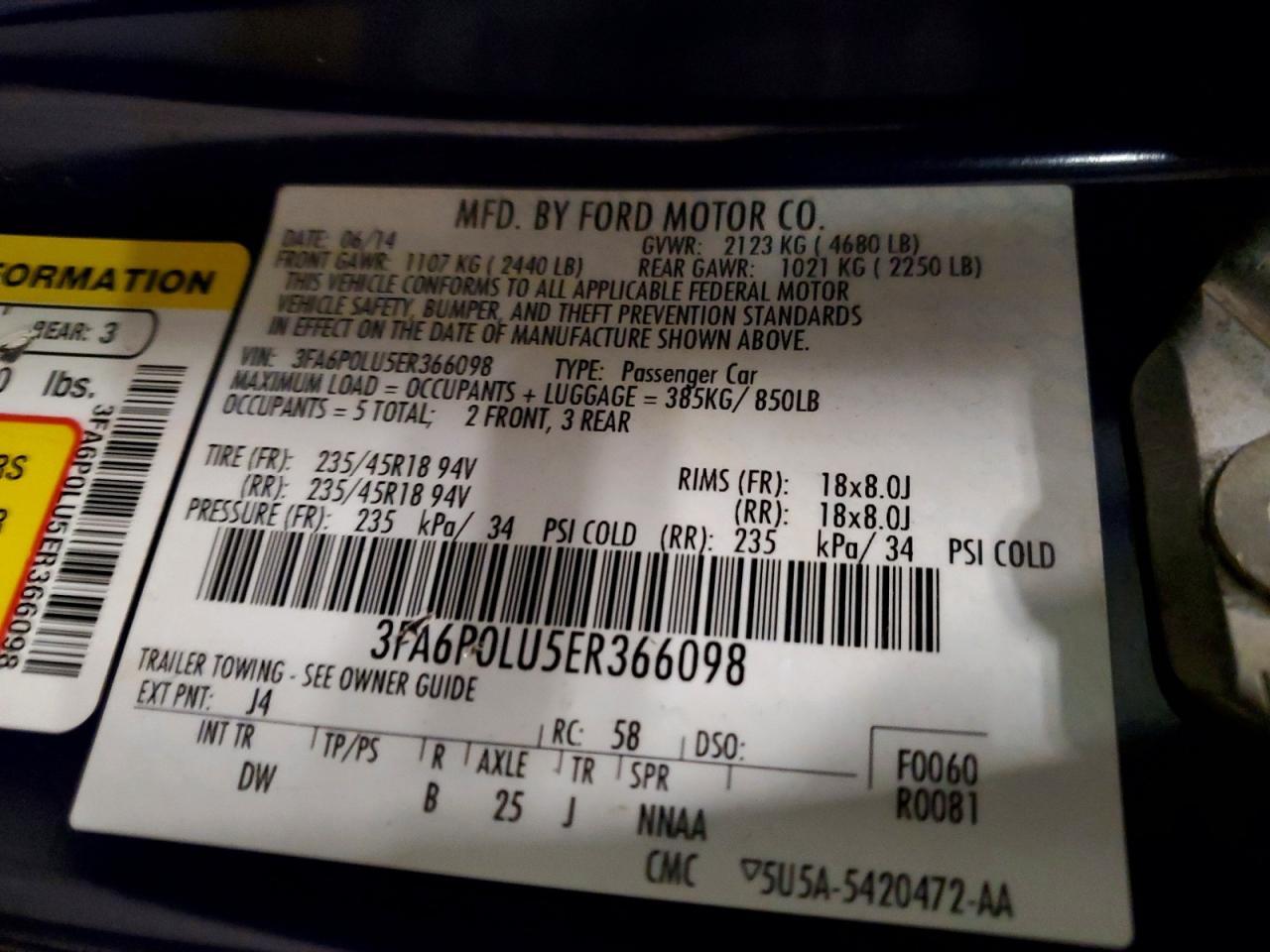 2014 FORD FUSION