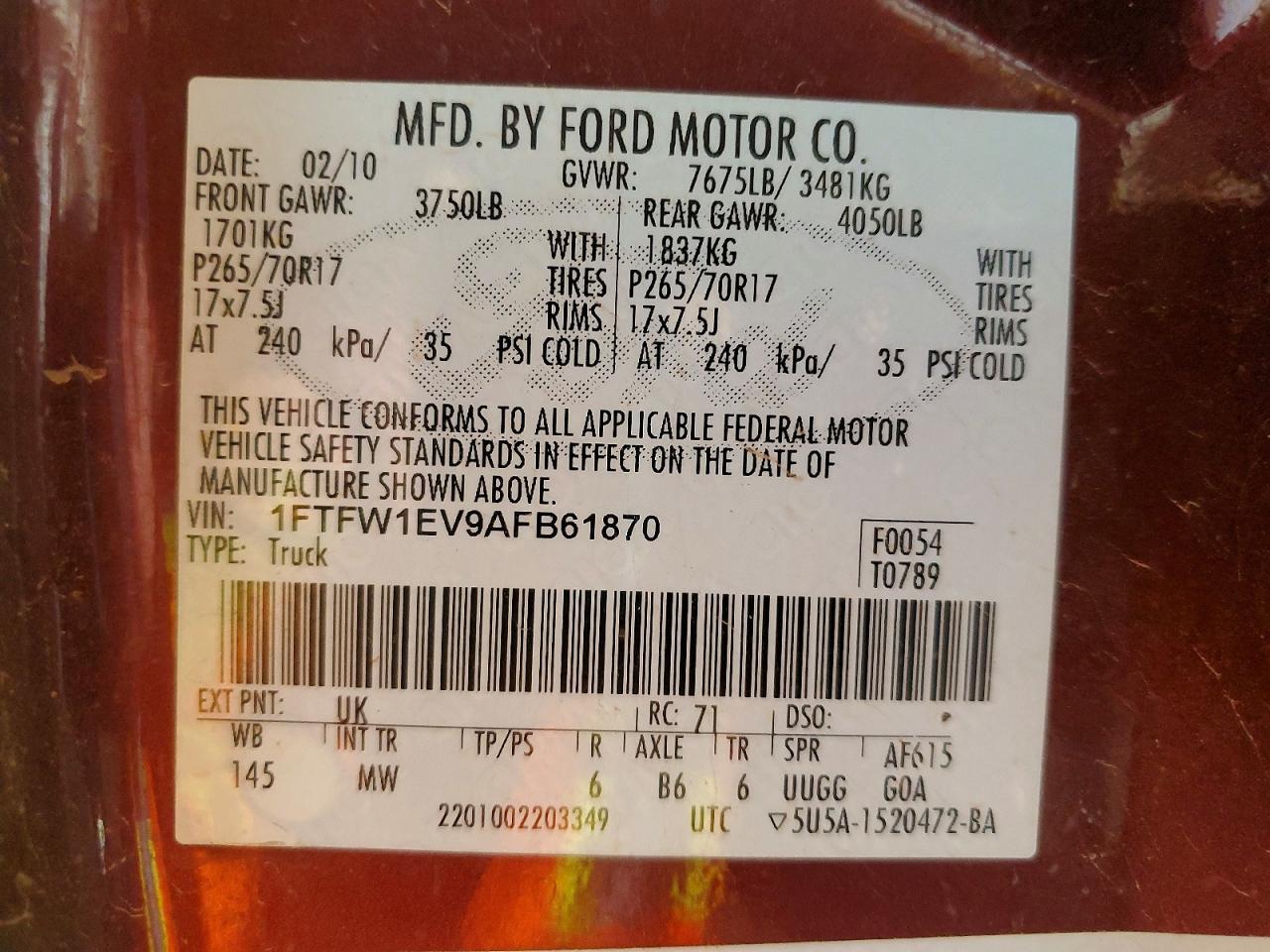 2010 FORD F-150 Lightning