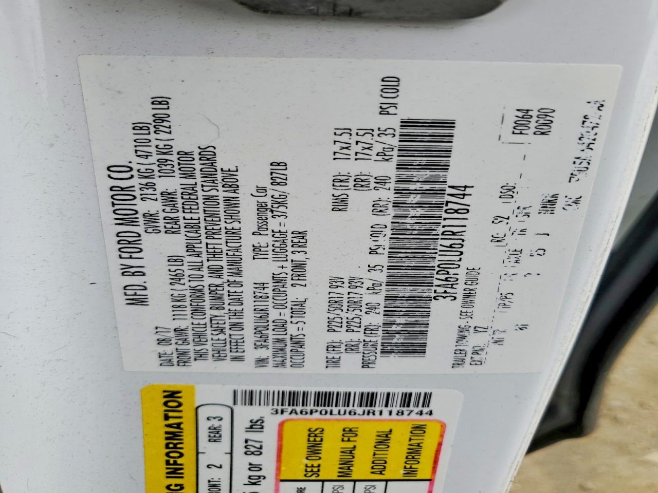 2018 FORD FUSION