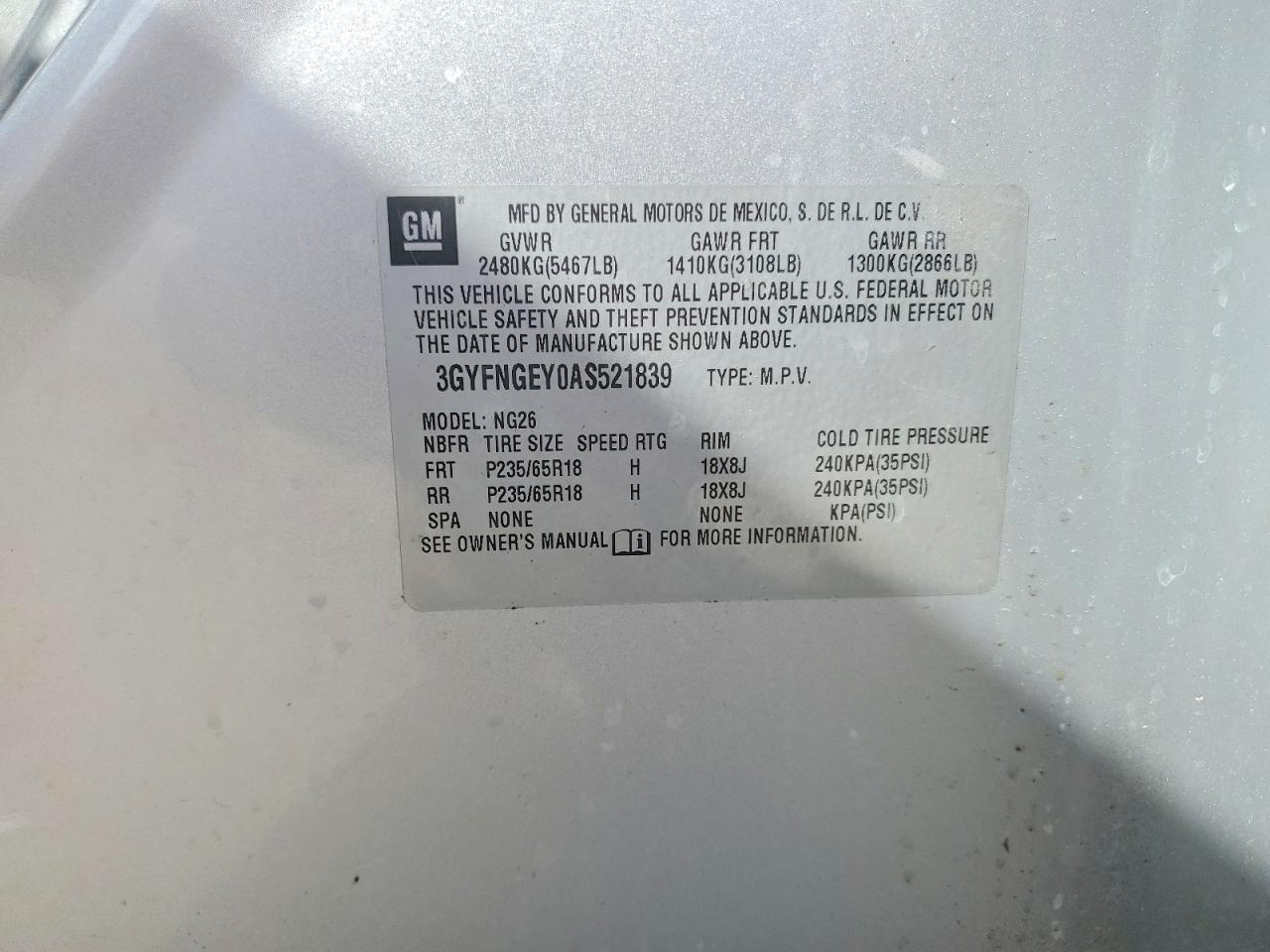 2010 CADILLAC SRX