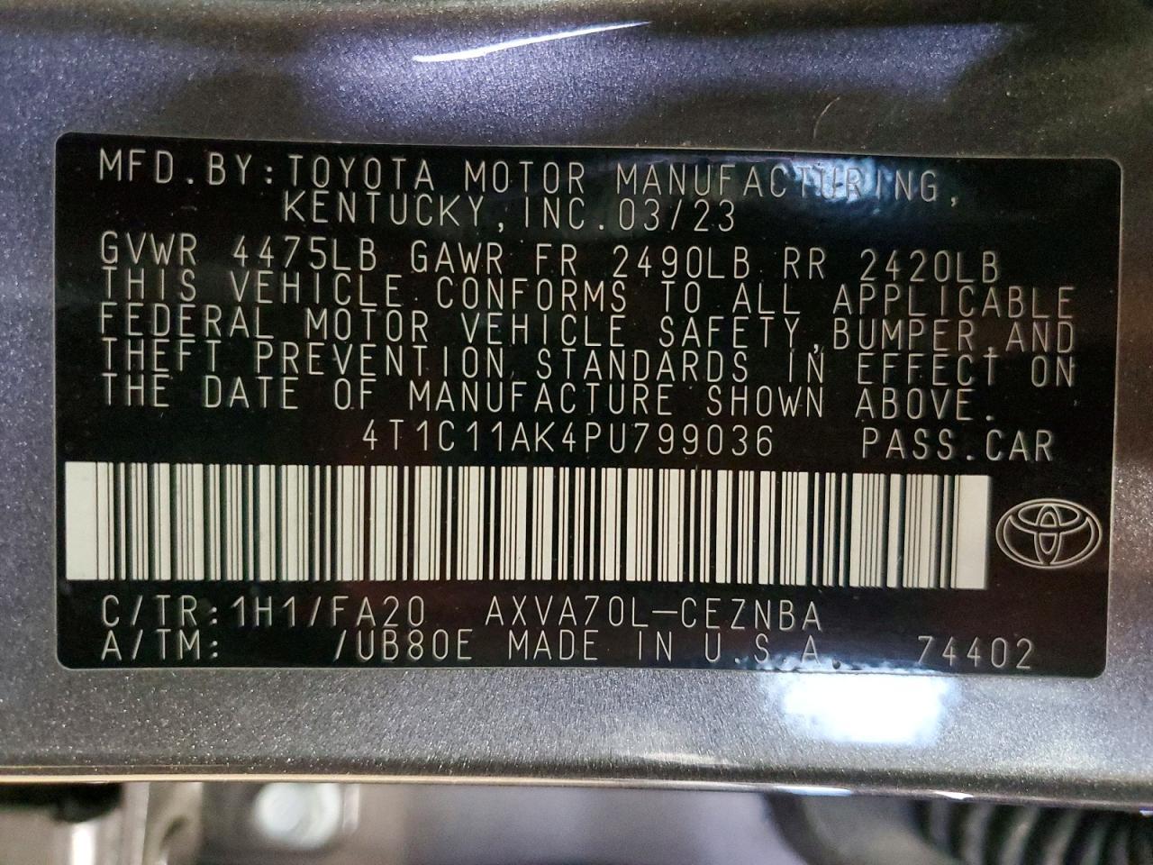 2023 TOYOTA CAMRY