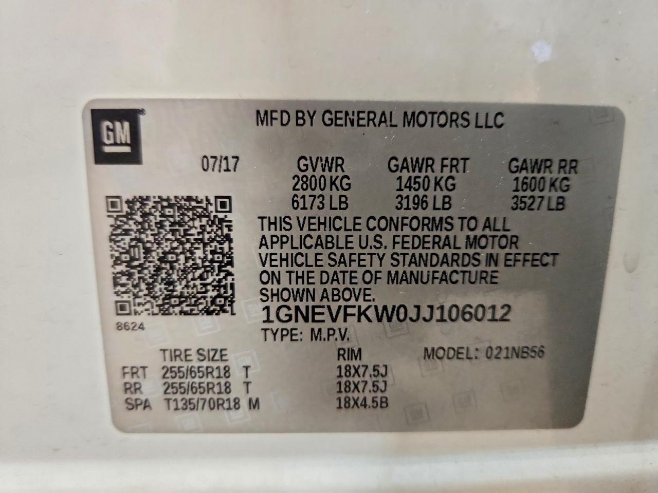 2018 CHEVROLET TRAVERSE
