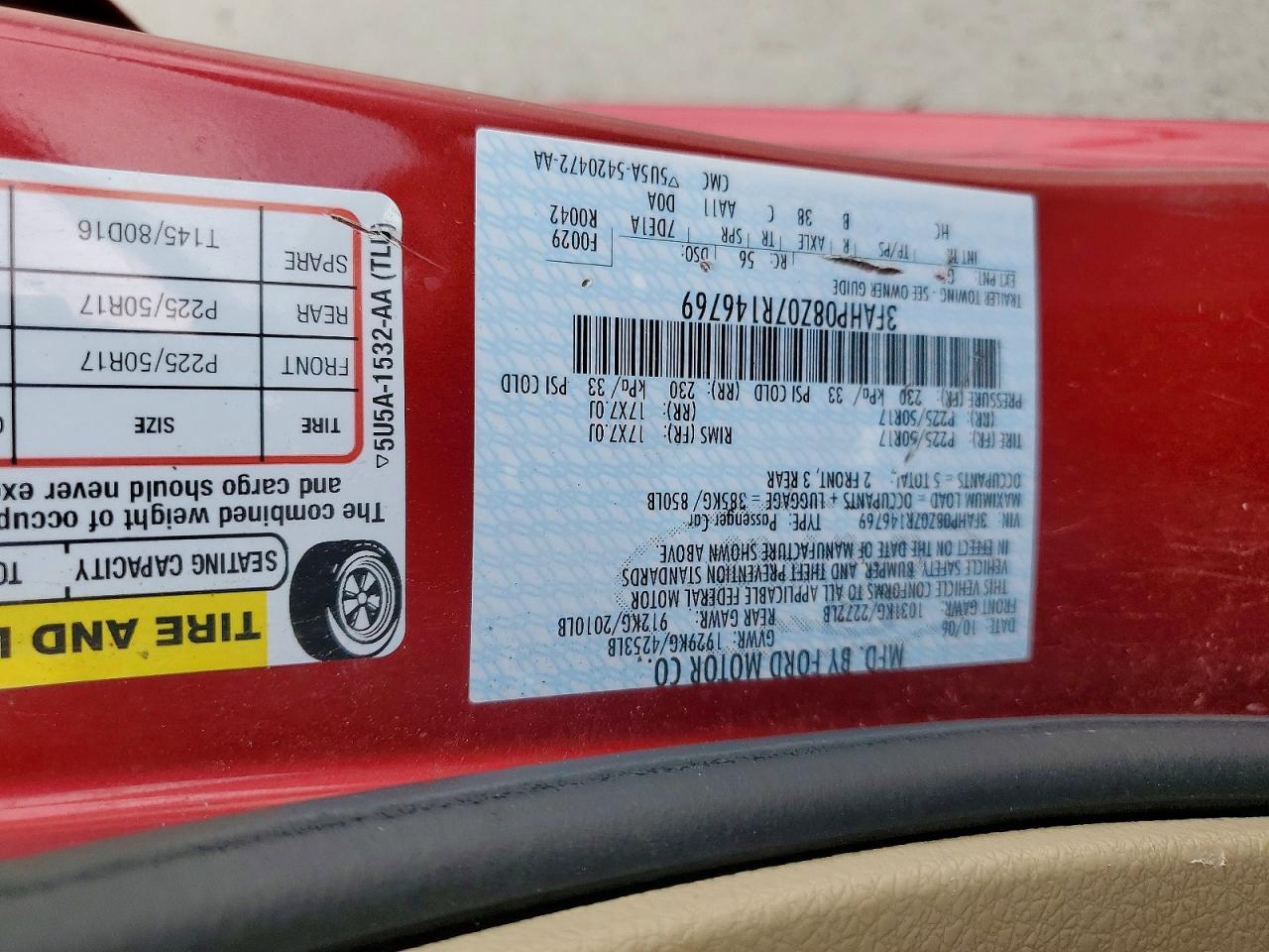 2007 FORD FUSION