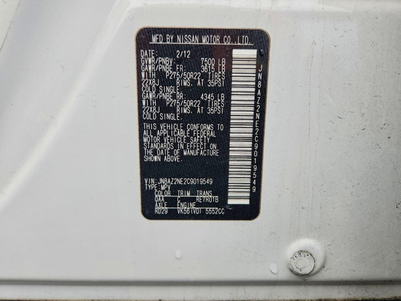 2012 INFINITI QX56