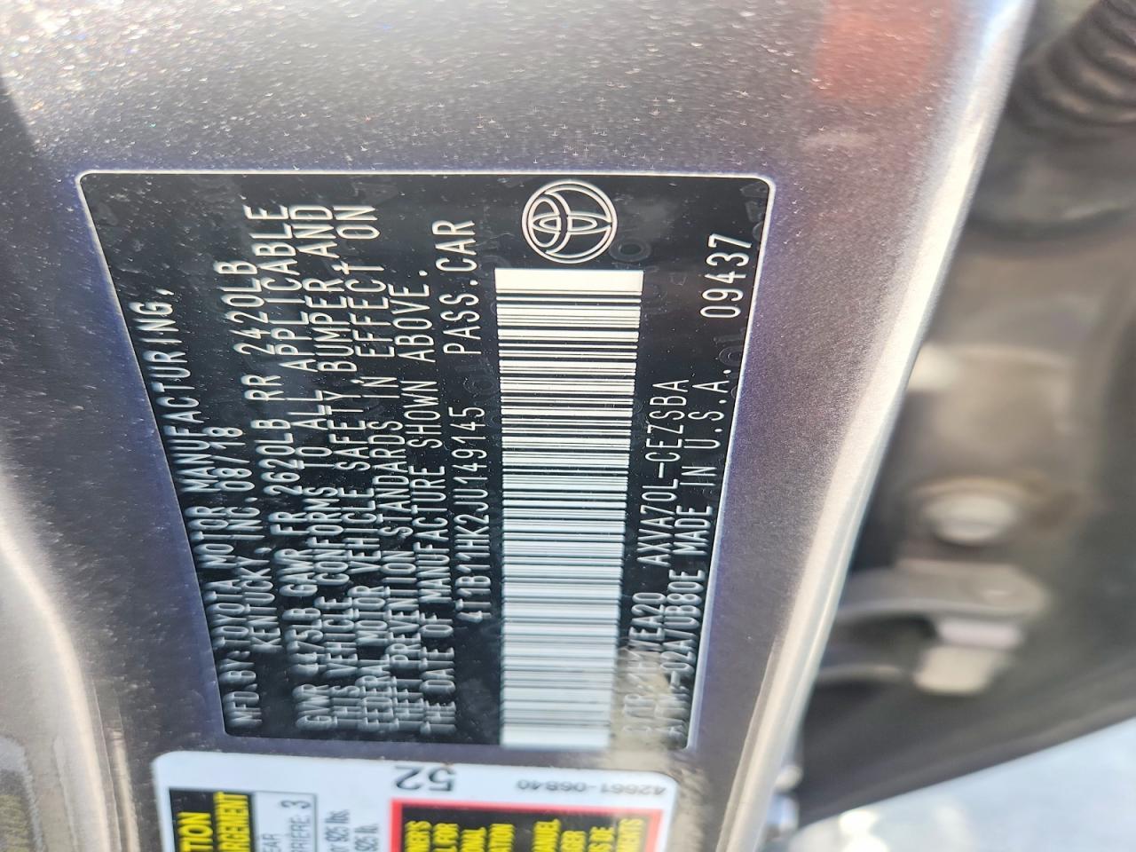 2018 TOYOTA CAMRY