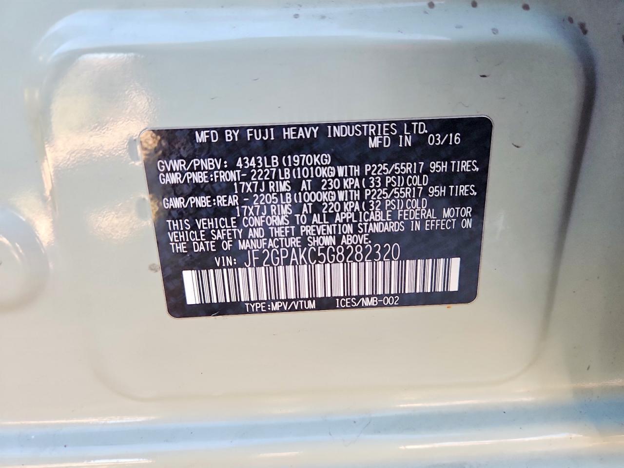 2016 SUBARU Crosstrek