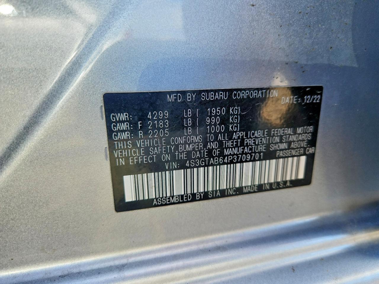2023 SUBARU IMPREZA