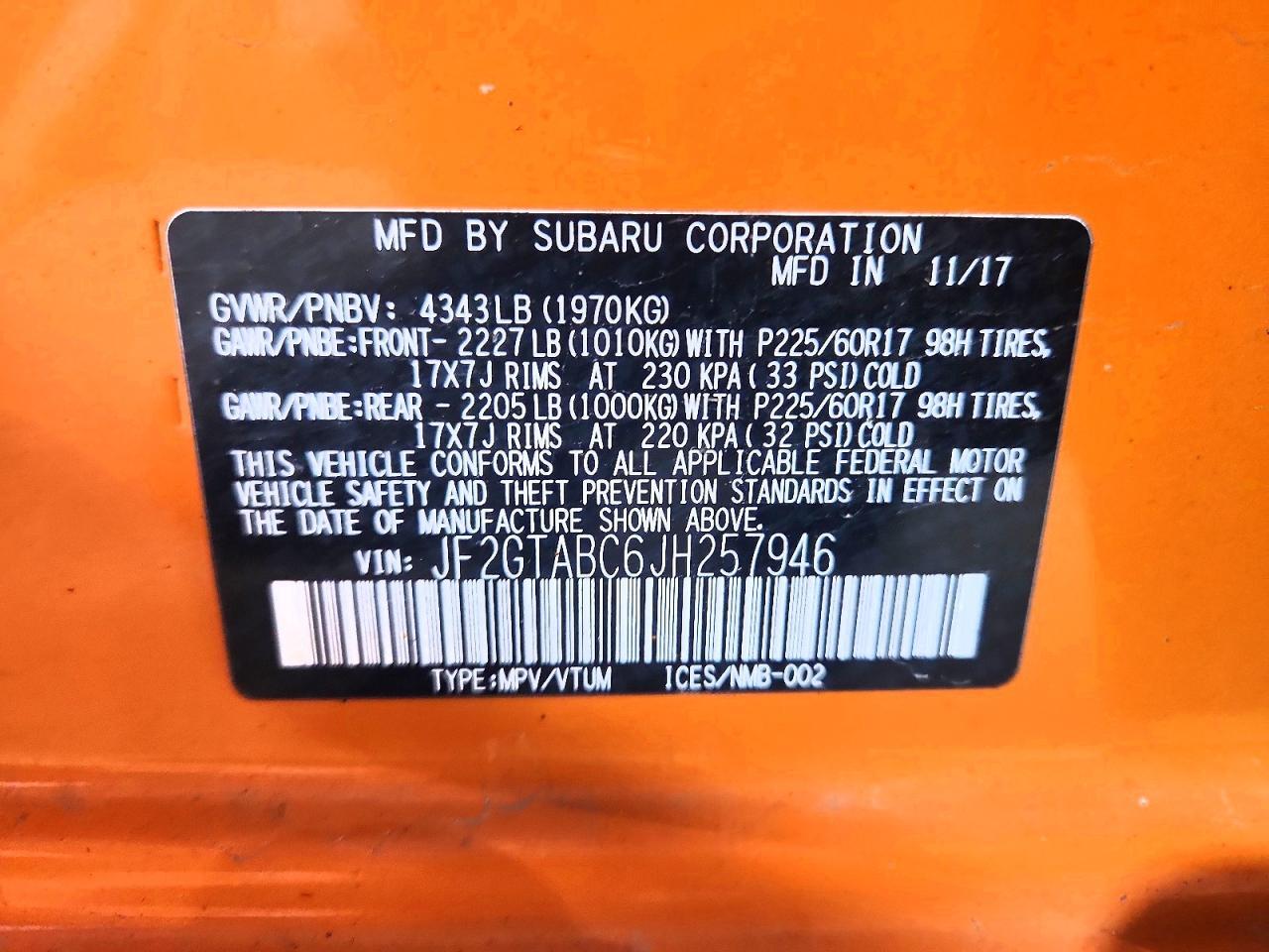 2018 SUBARU Crosstrek