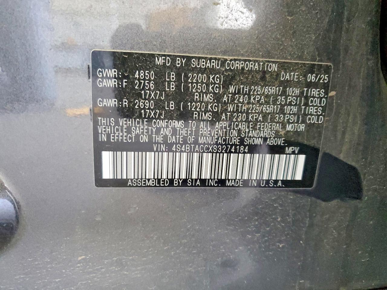 2025 SUBARU Outback