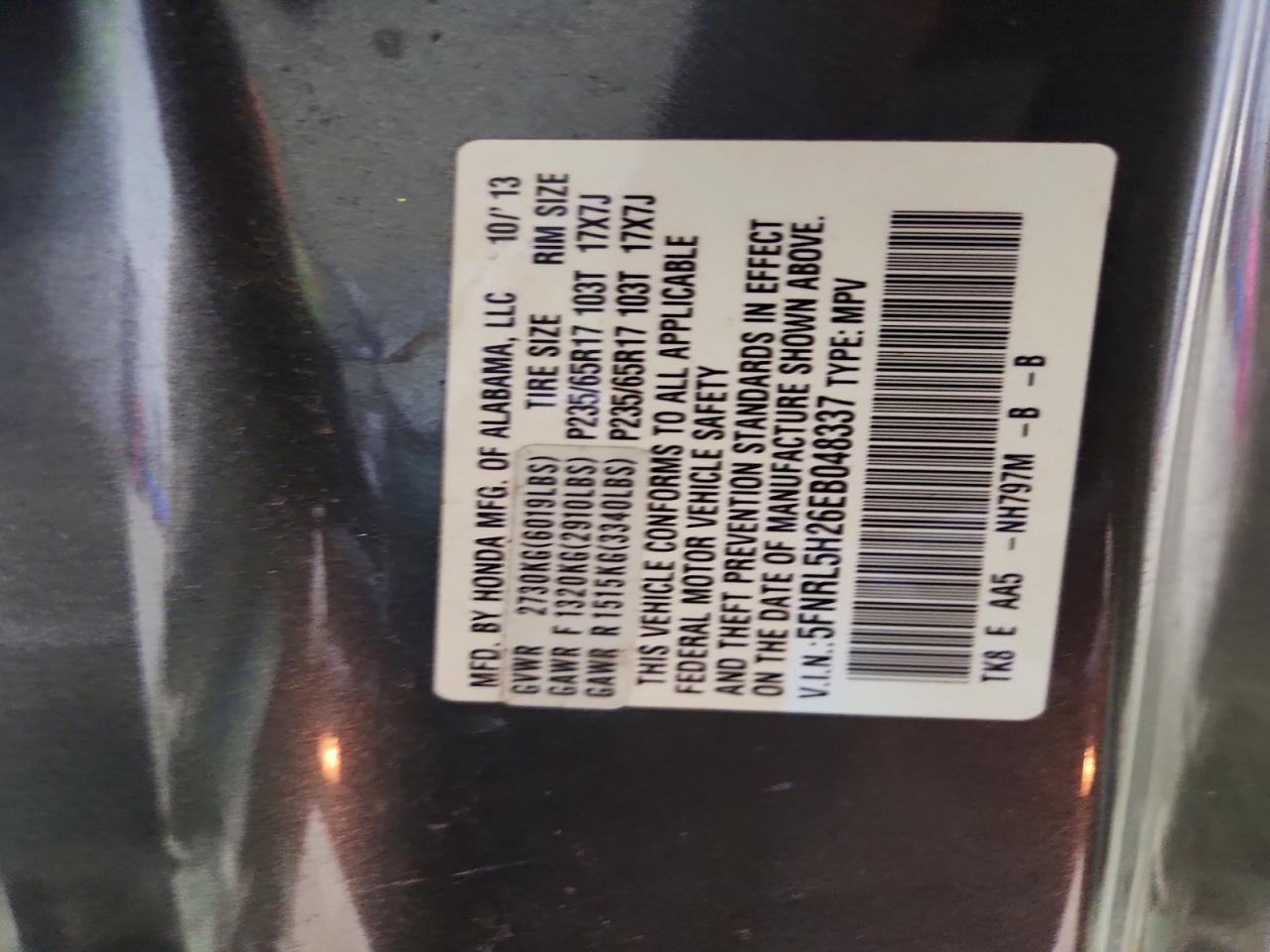 2014 HONDA ODYSSEY