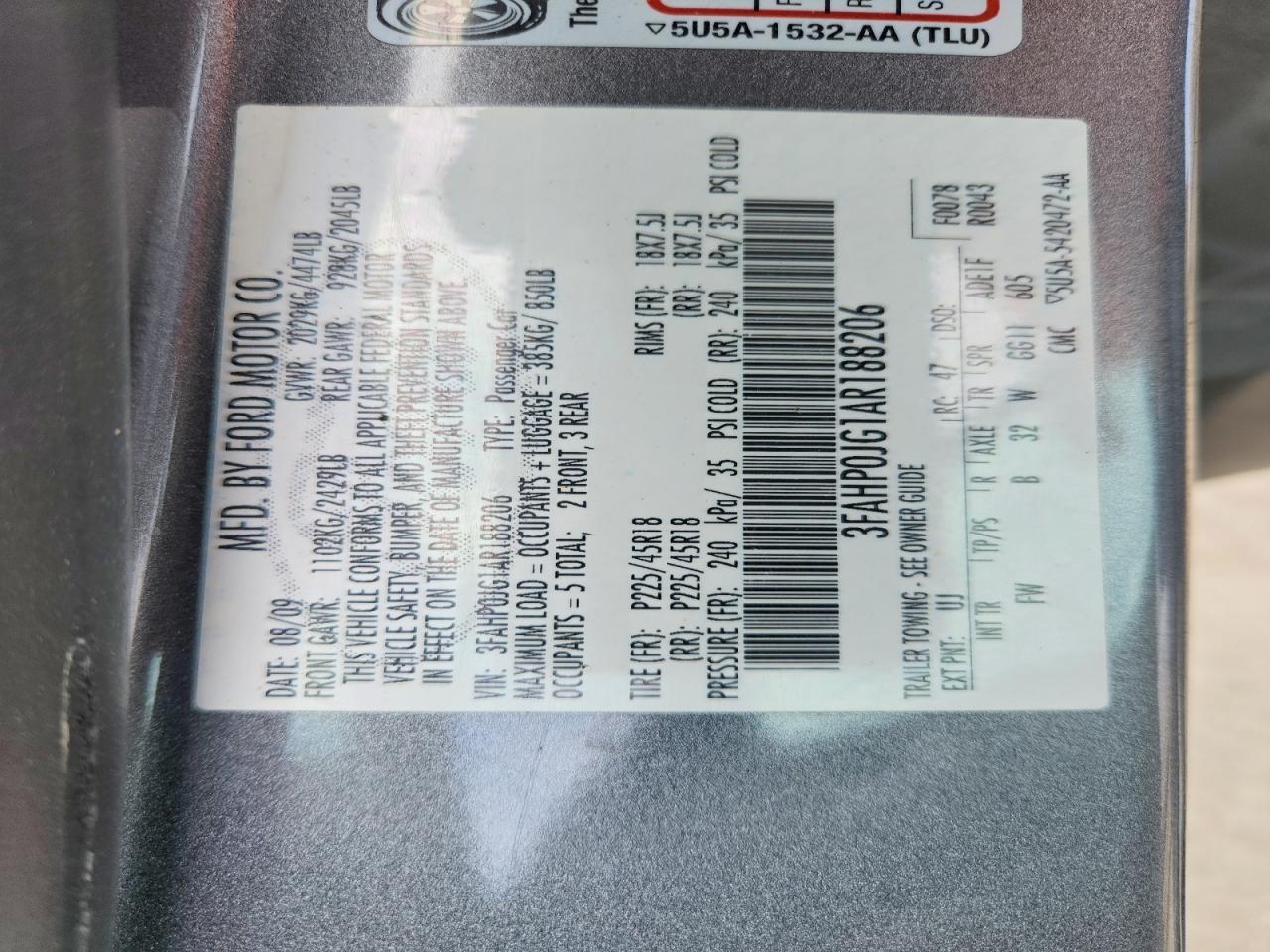 2010 FORD FUSION