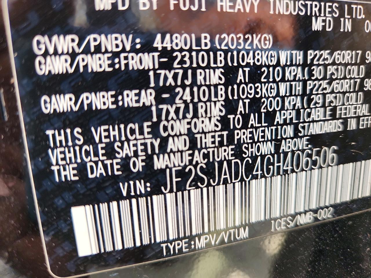 2016 SUBARU FORESTER