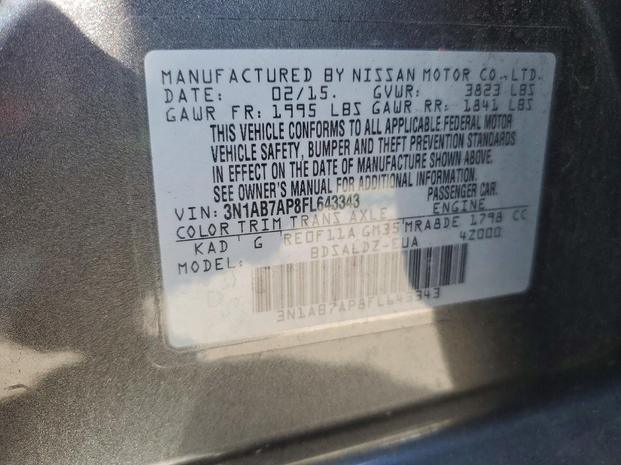 2015 NISSAN SENTRA