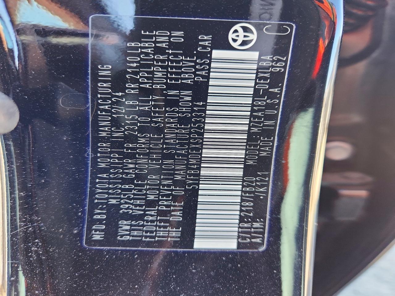 2025 TOYOTA COROLLA