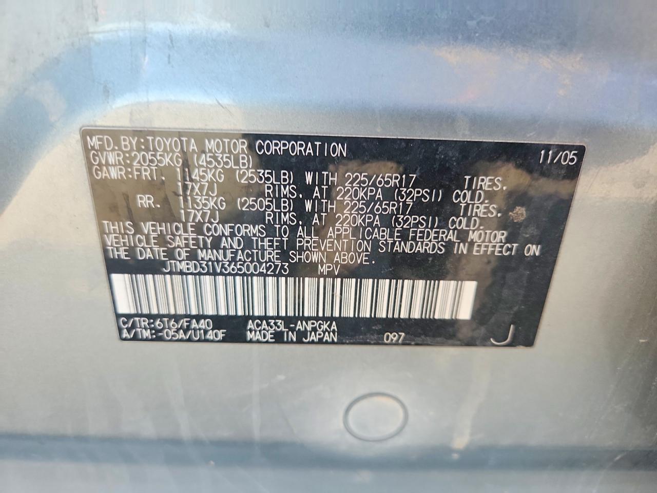 2006 TOYOTA RAV4