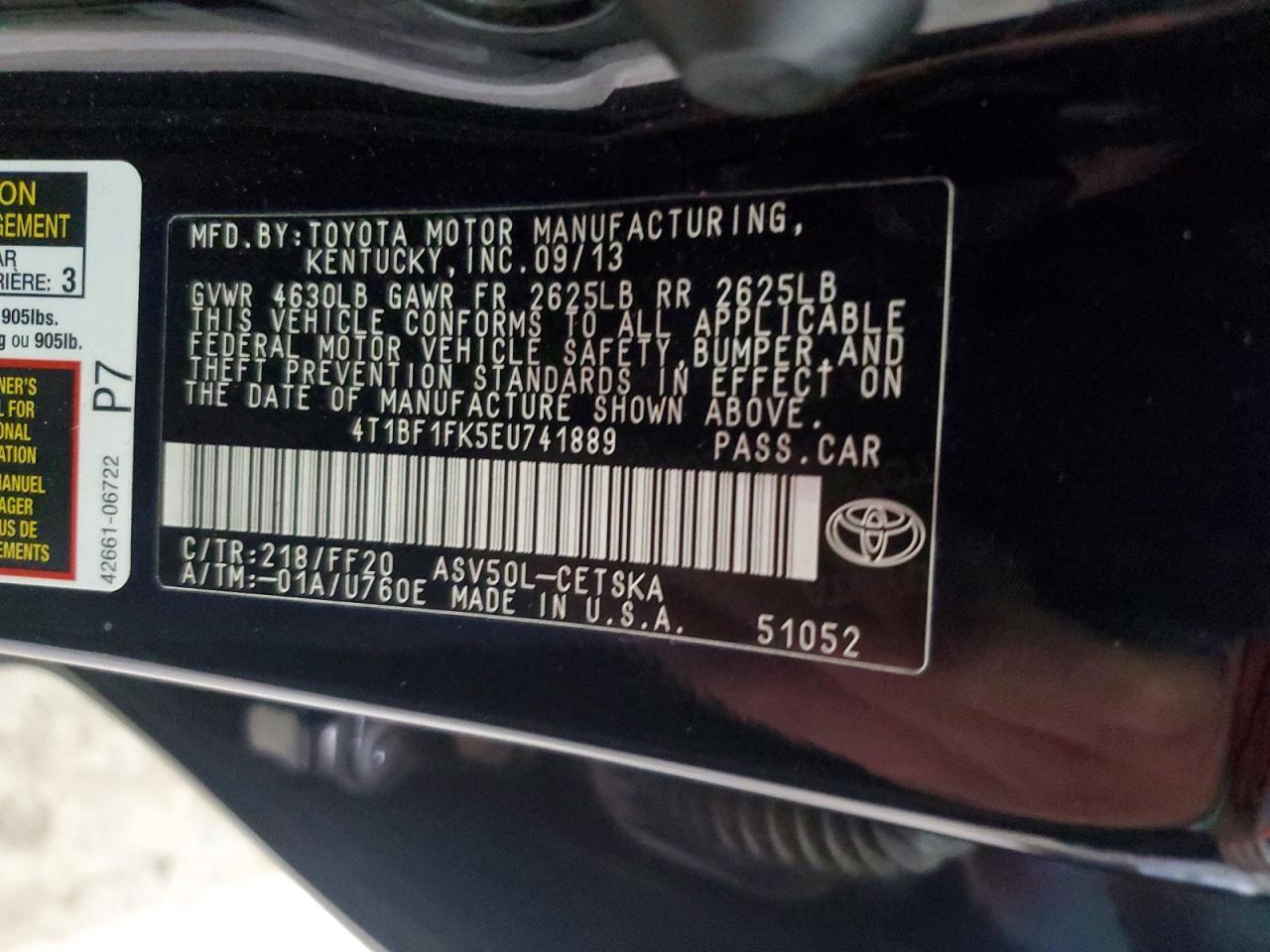 2014 TOYOTA CAMRY