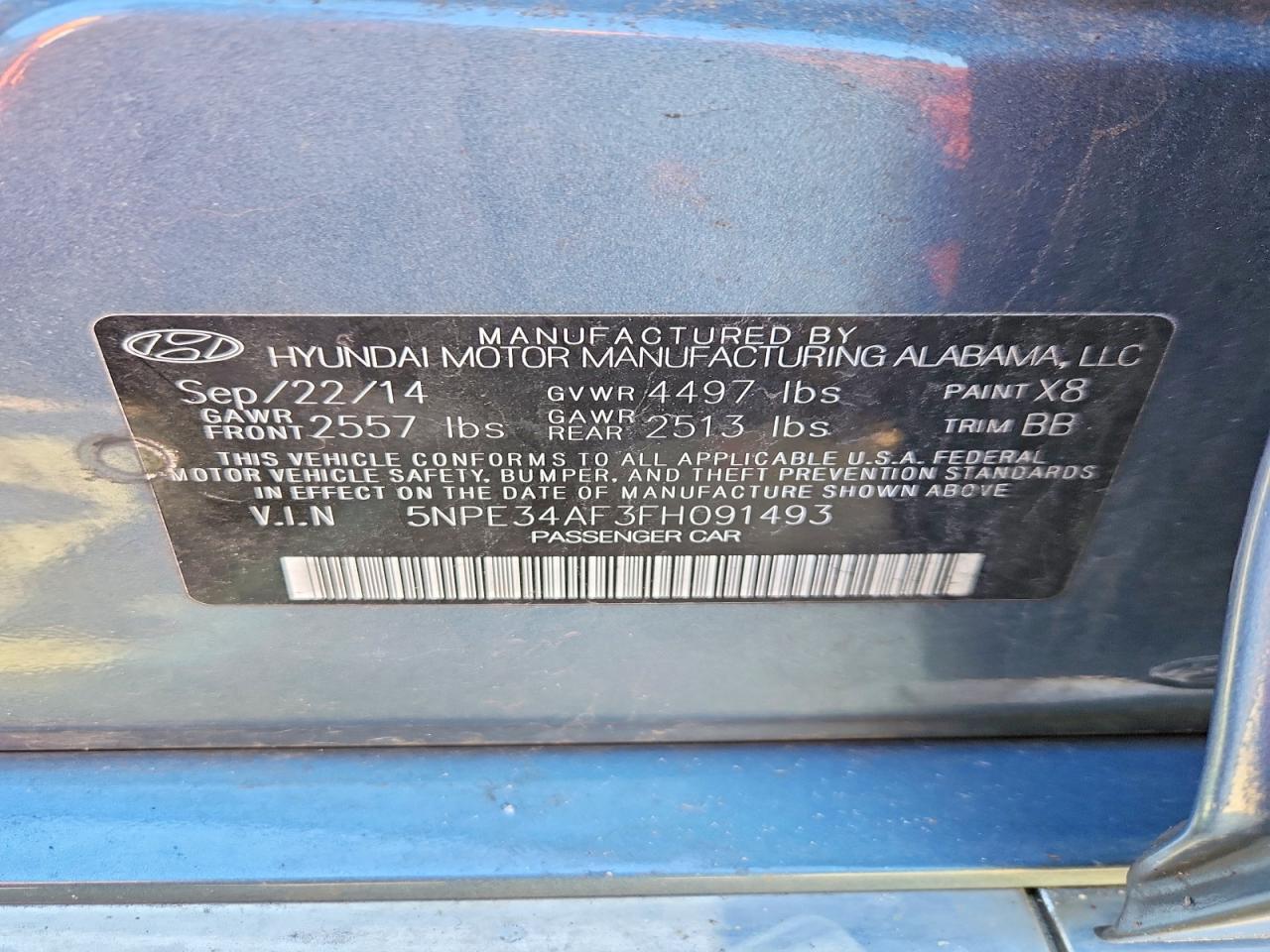 2015 HYUNDAI SONATA