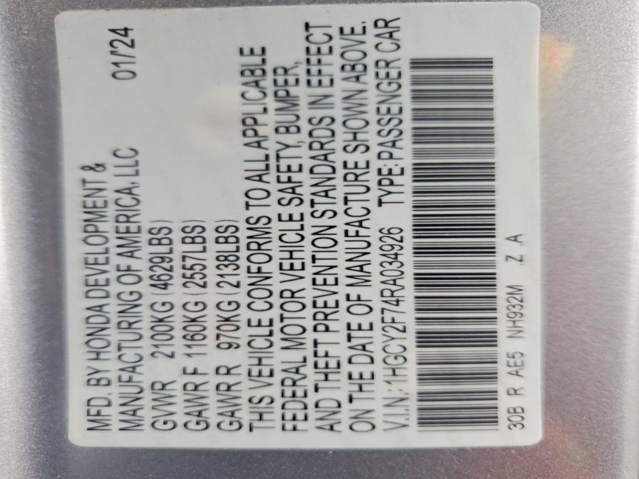 2024 HONDA ACCORD