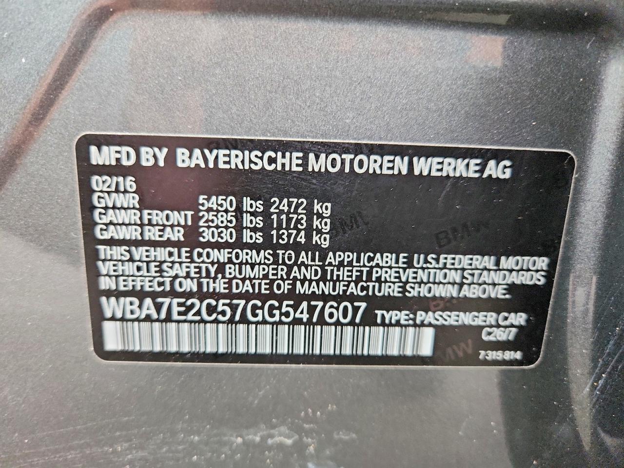 2016 BMW 7 series