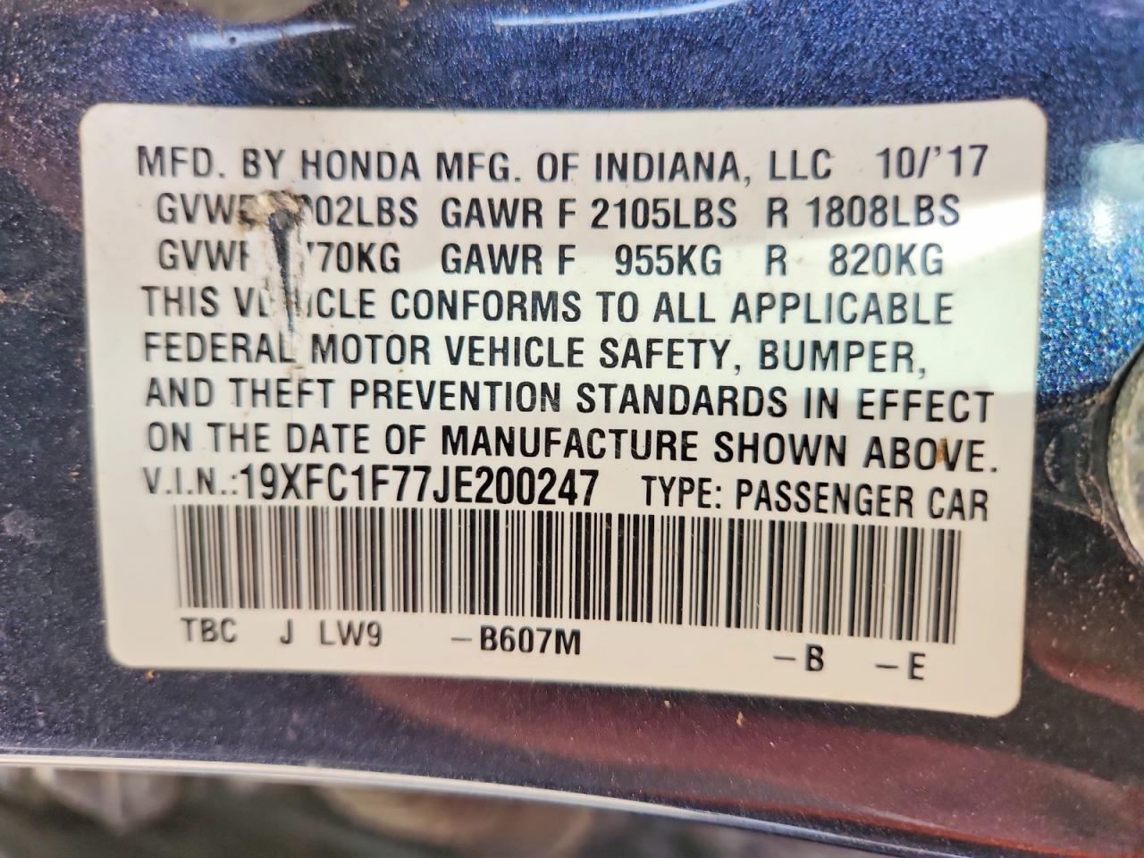 2018 HONDA CIVIC
