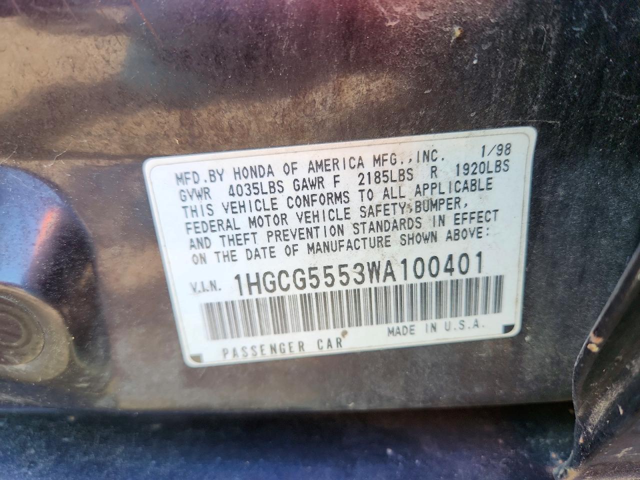 1998 HONDA ACCORD