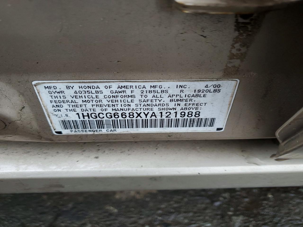 2000 HONDA ACCORD