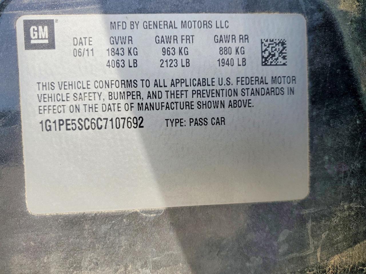 2012 CHEVROLET CRUZE