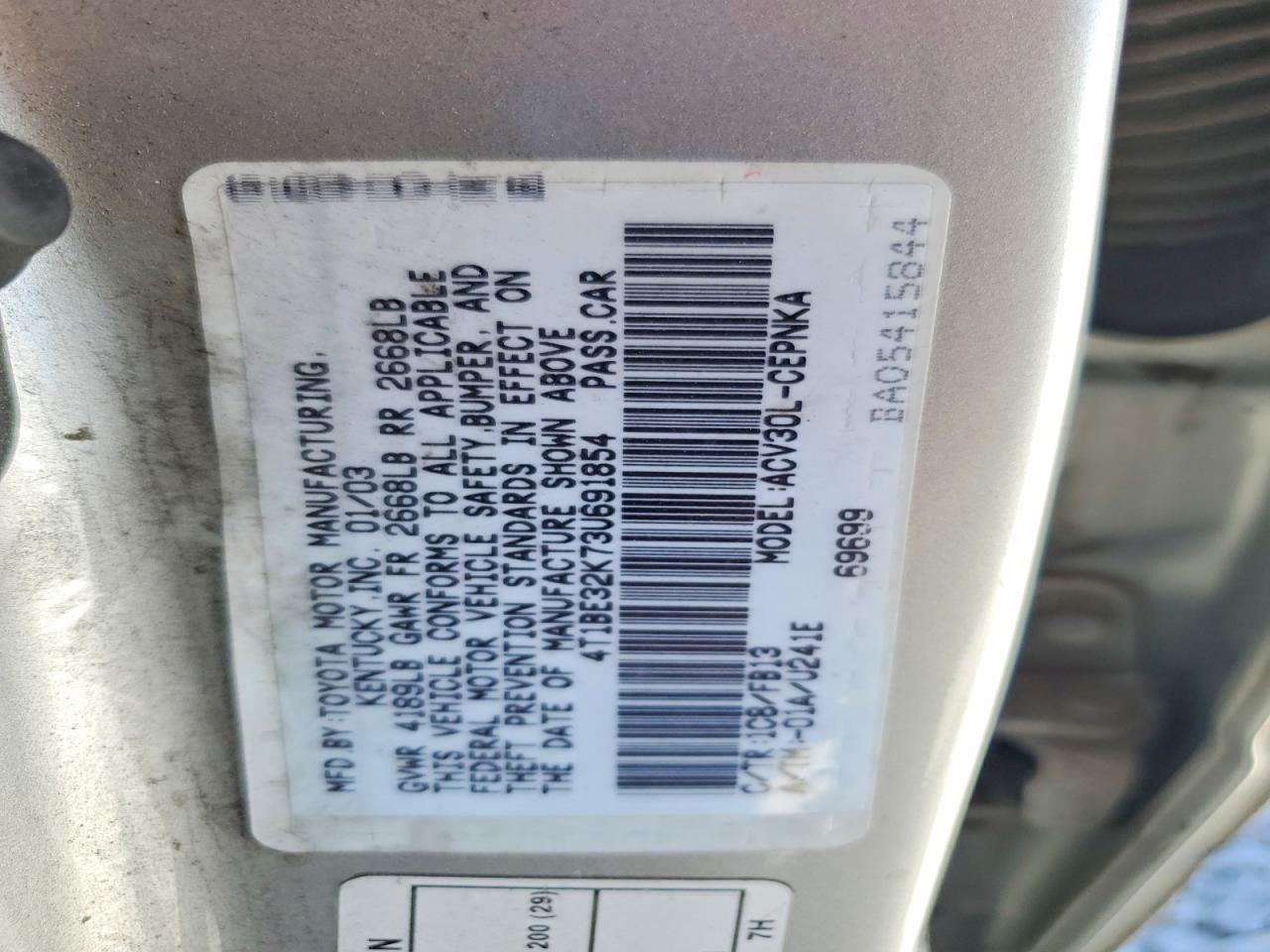 2003 TOYOTA CAMRY