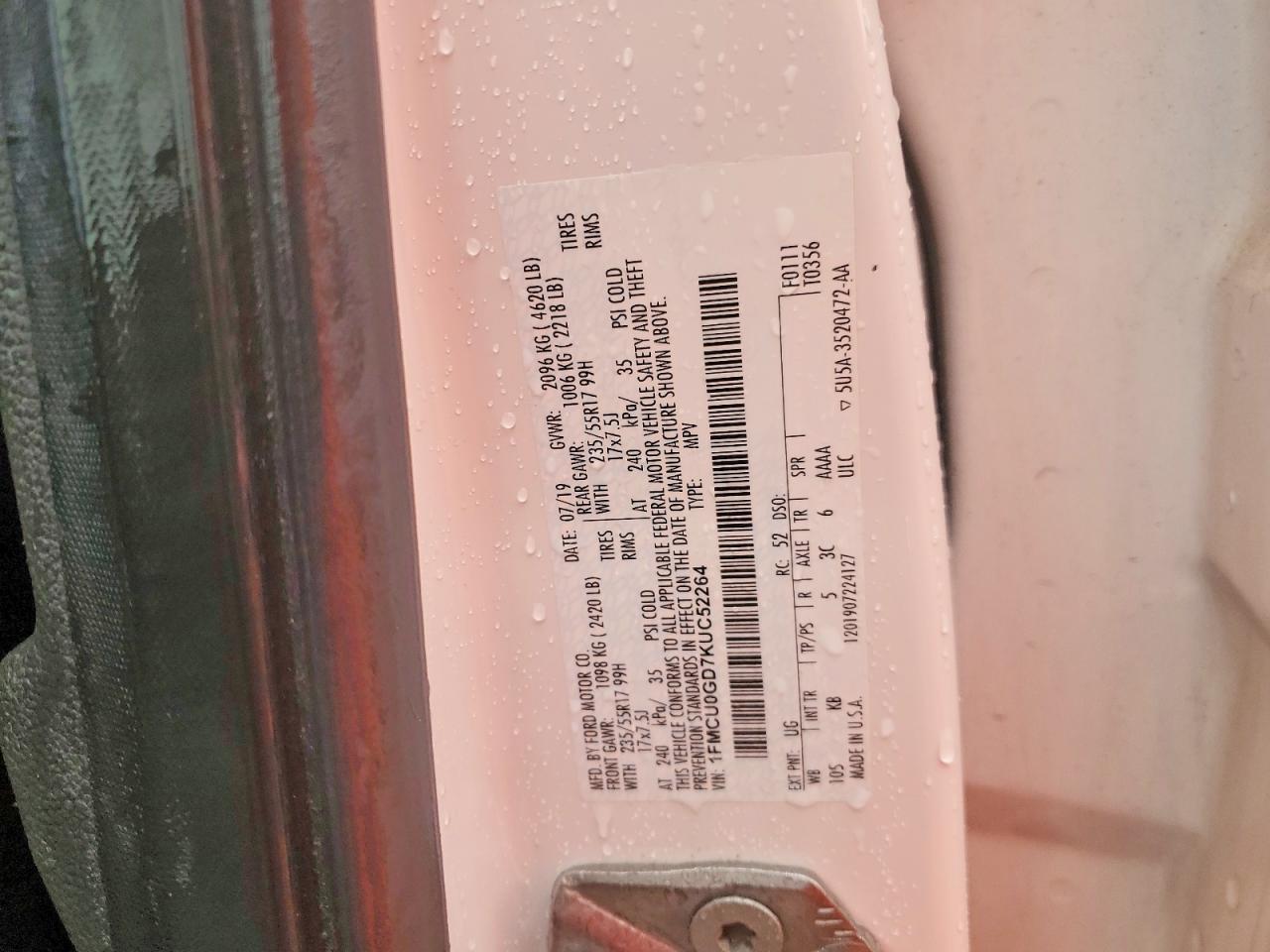 2019 FORD ESCAPE
