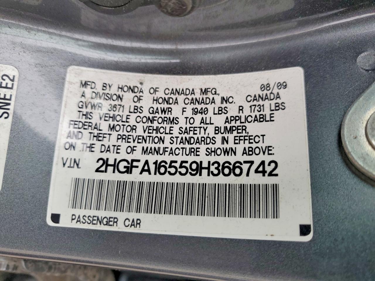 2009 HONDA CIVIC