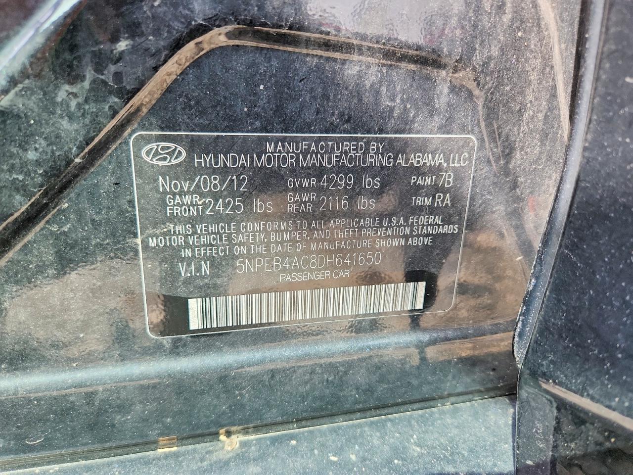 2013 HYUNDAI SONATA