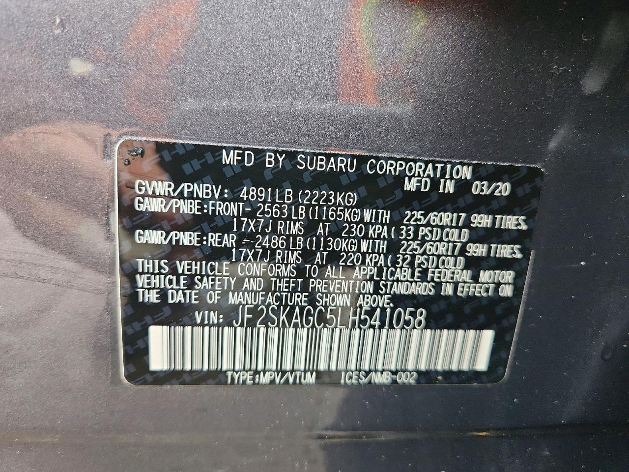 2020 SUBARU FORESTER