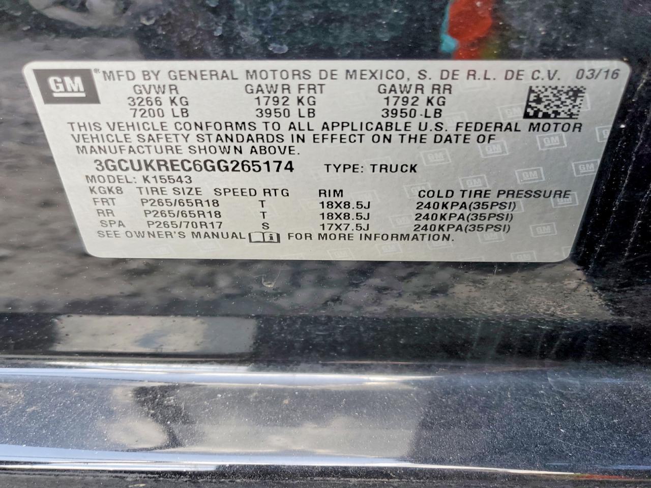 2016 CHEVROLET SILVERADO 1500
