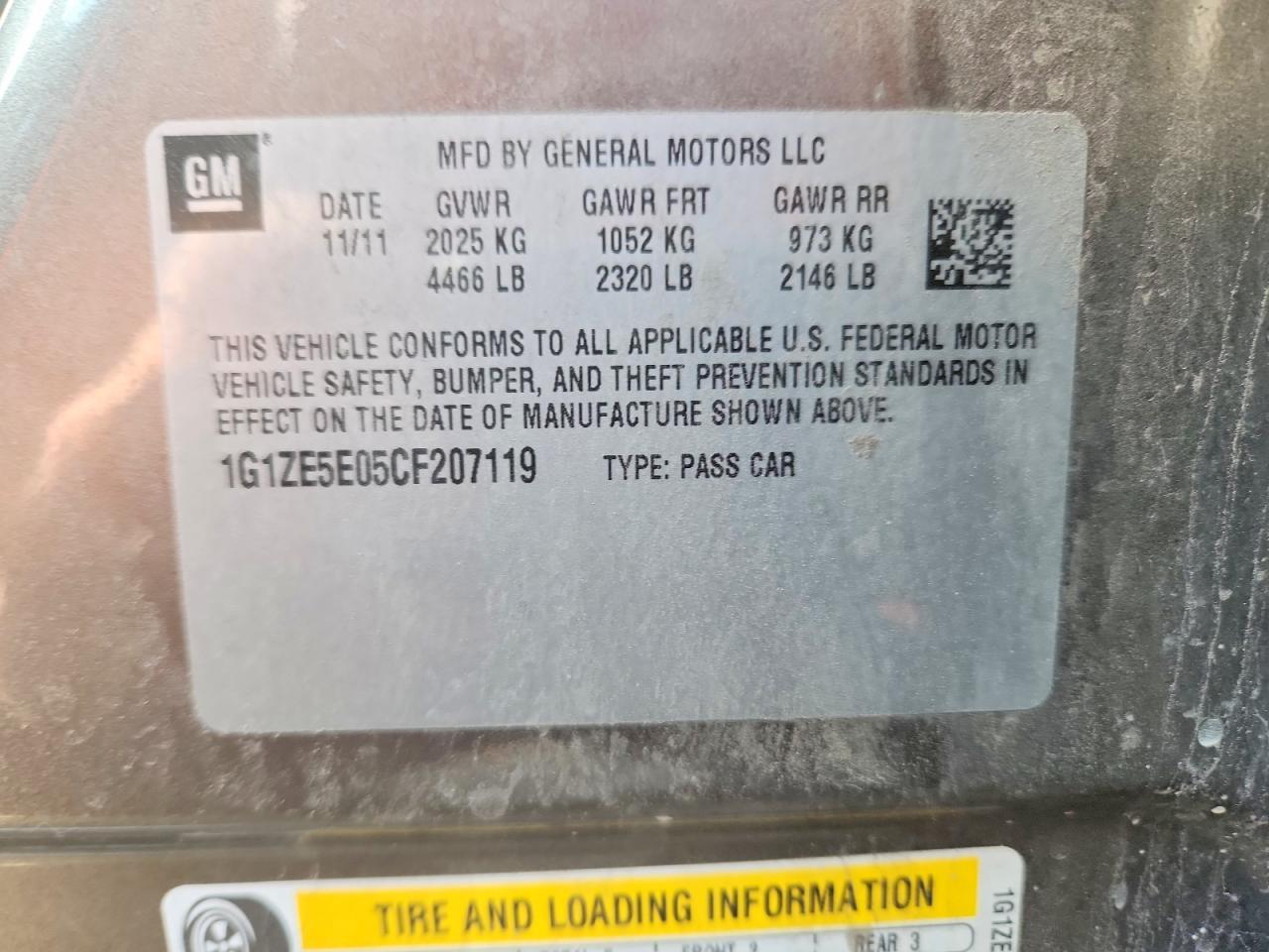 2012 CHEVROLET MALIBU