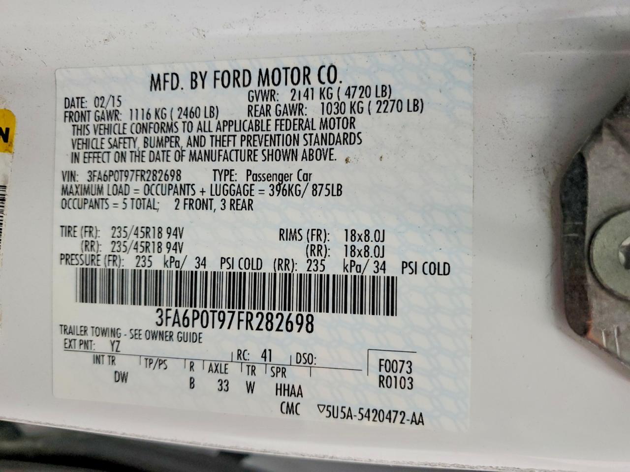2015 FORD FUSION
