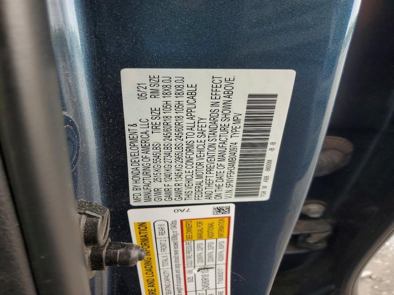 2021 HONDA PILOT