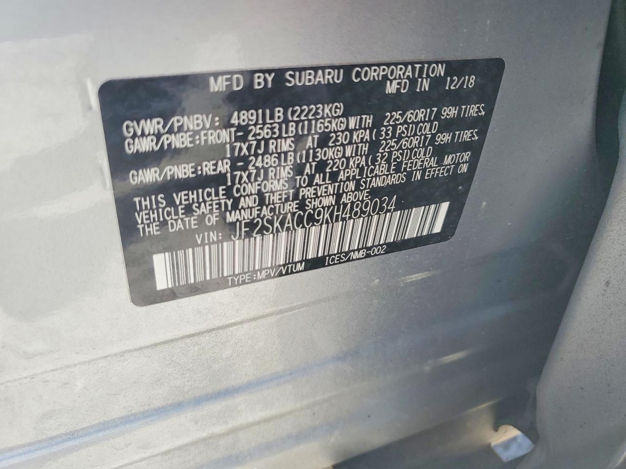 2019 SUBARU FORESTER