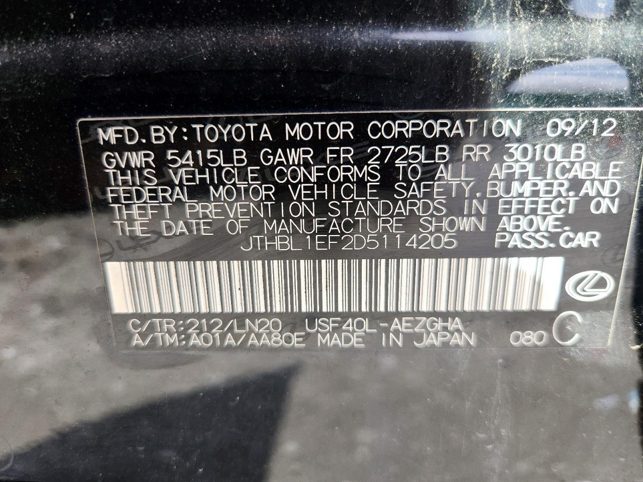 2013 LEXUS LS 460