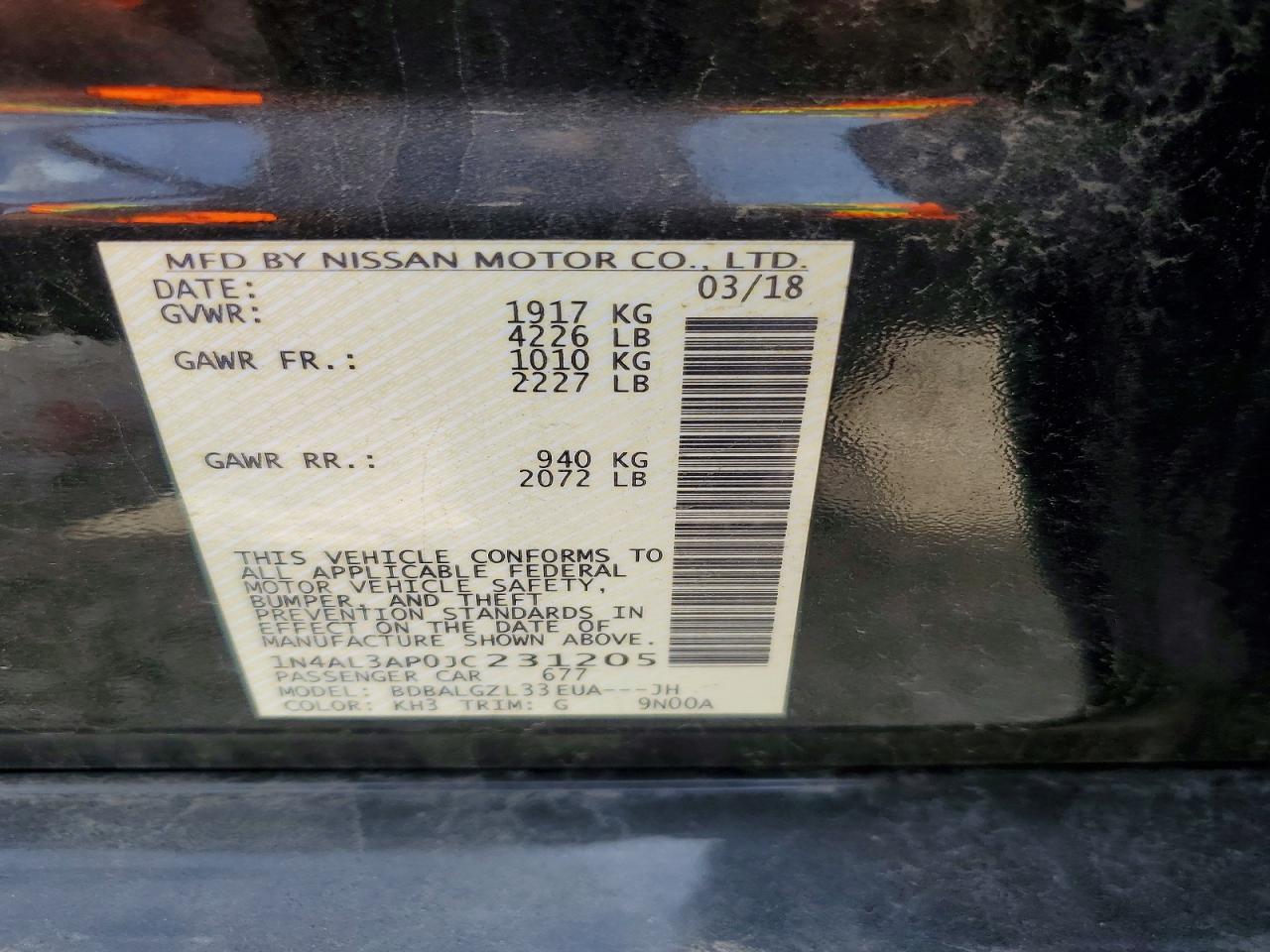 2018 NISSAN ALTIMA
