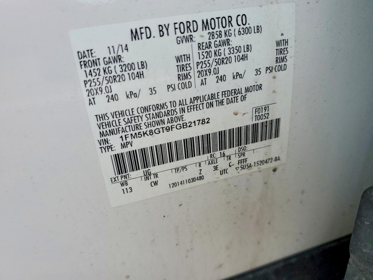 2015 FORD Explorer Sport Trac