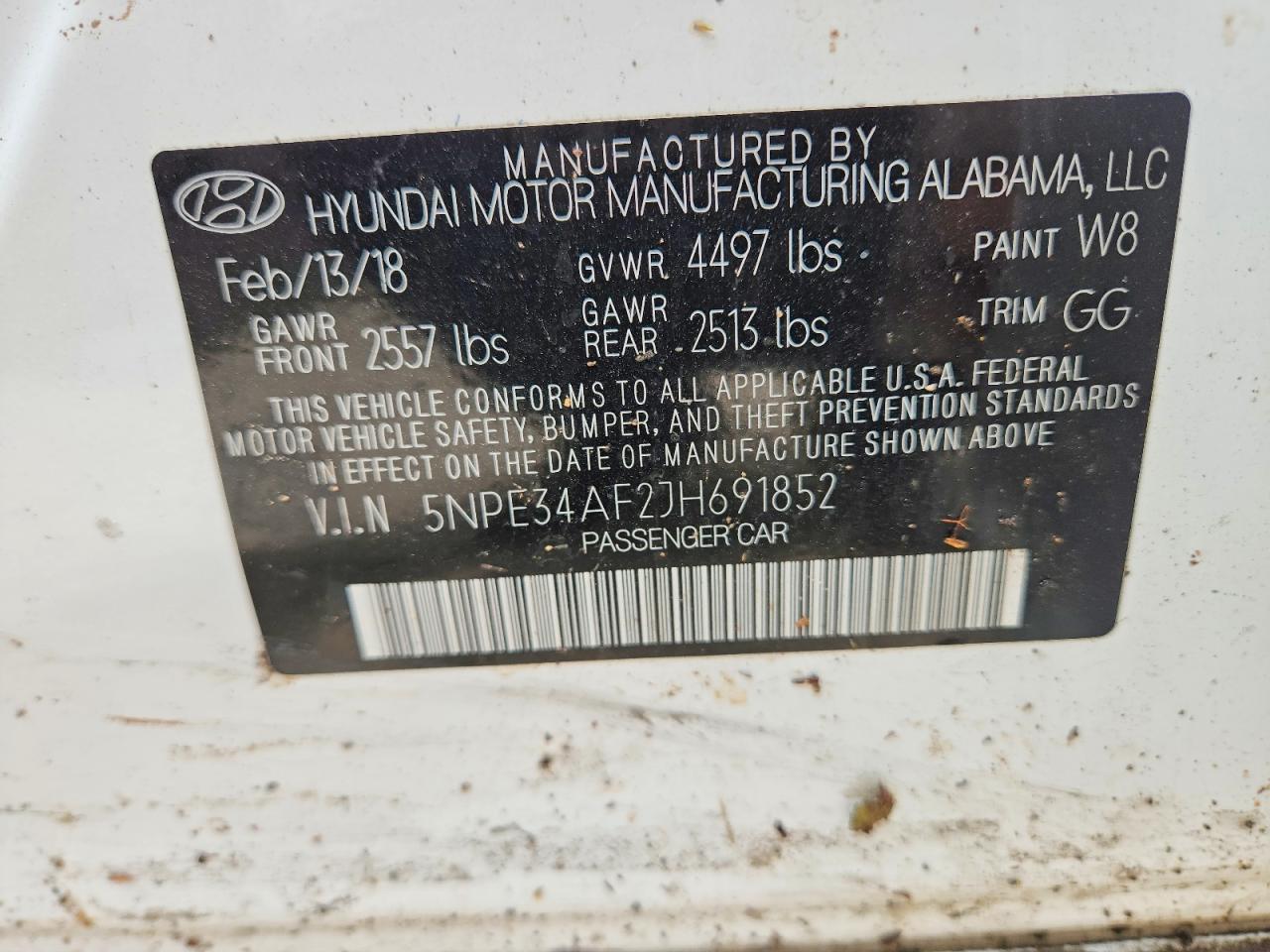 2018 HYUNDAI SONATA
