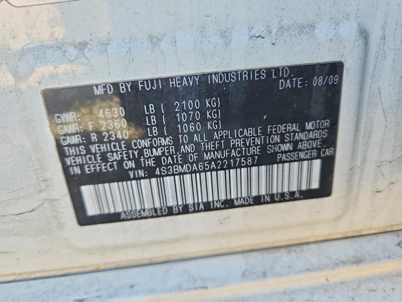 2010 SUBARU Legacy