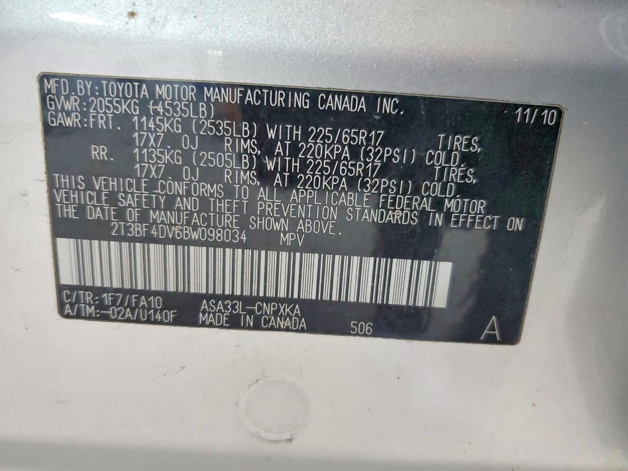 2011 TOYOTA RAV4