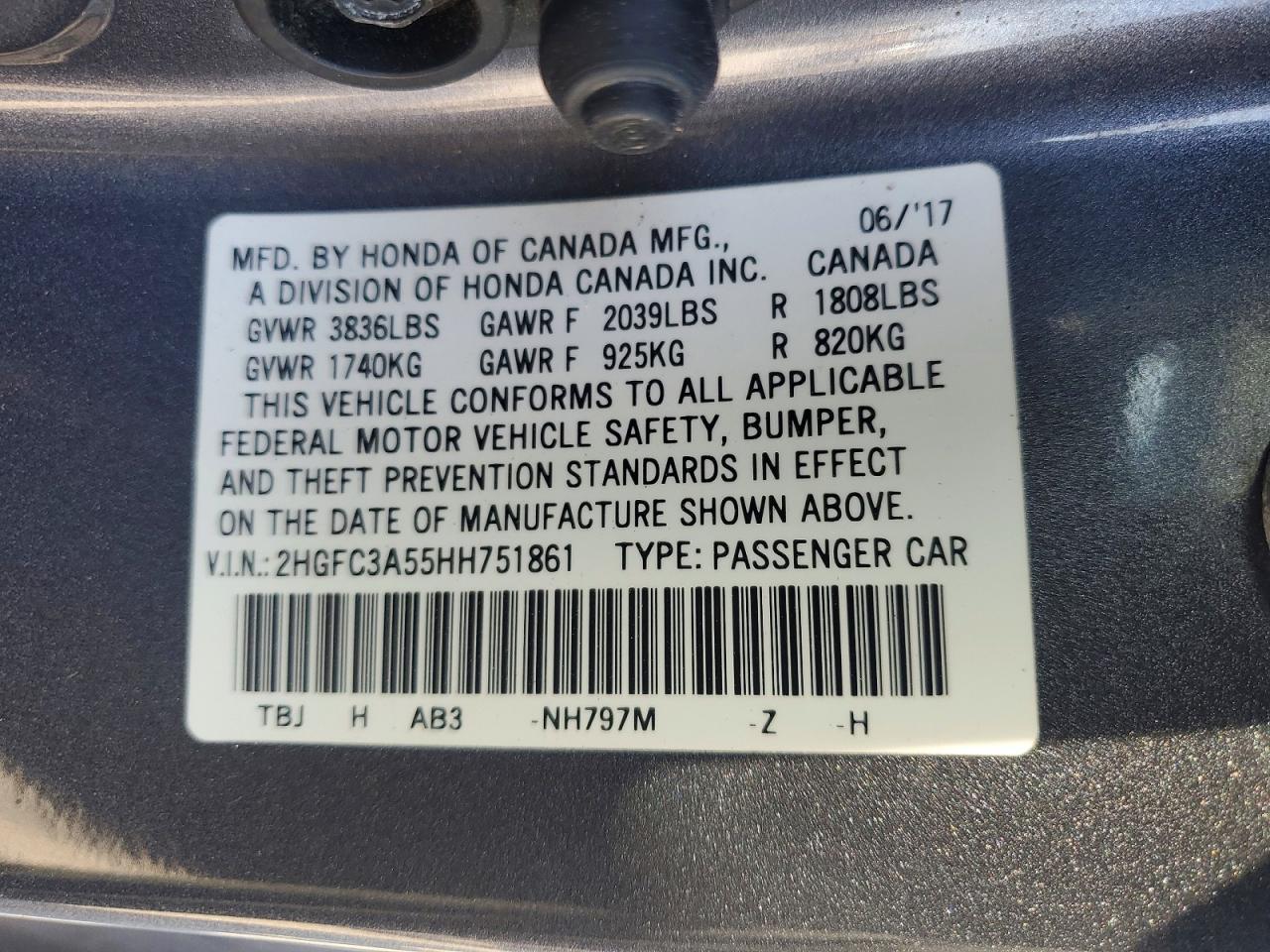2017 HONDA CIVIC