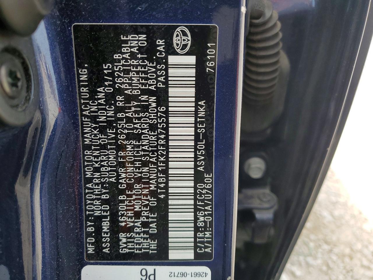 2015 TOYOTA CAMRY