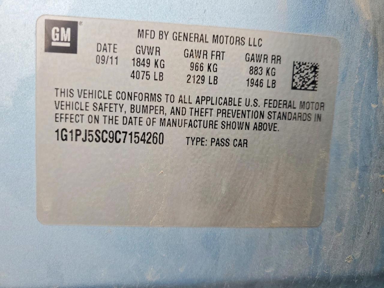 2012 CHEVROLET CRUZE