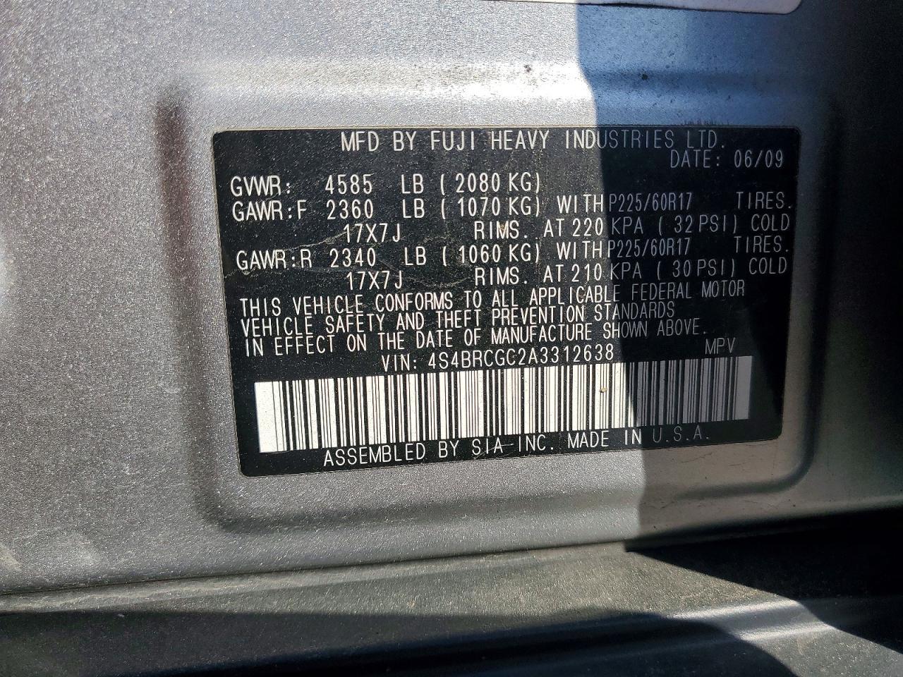 2010 SUBARU Outback